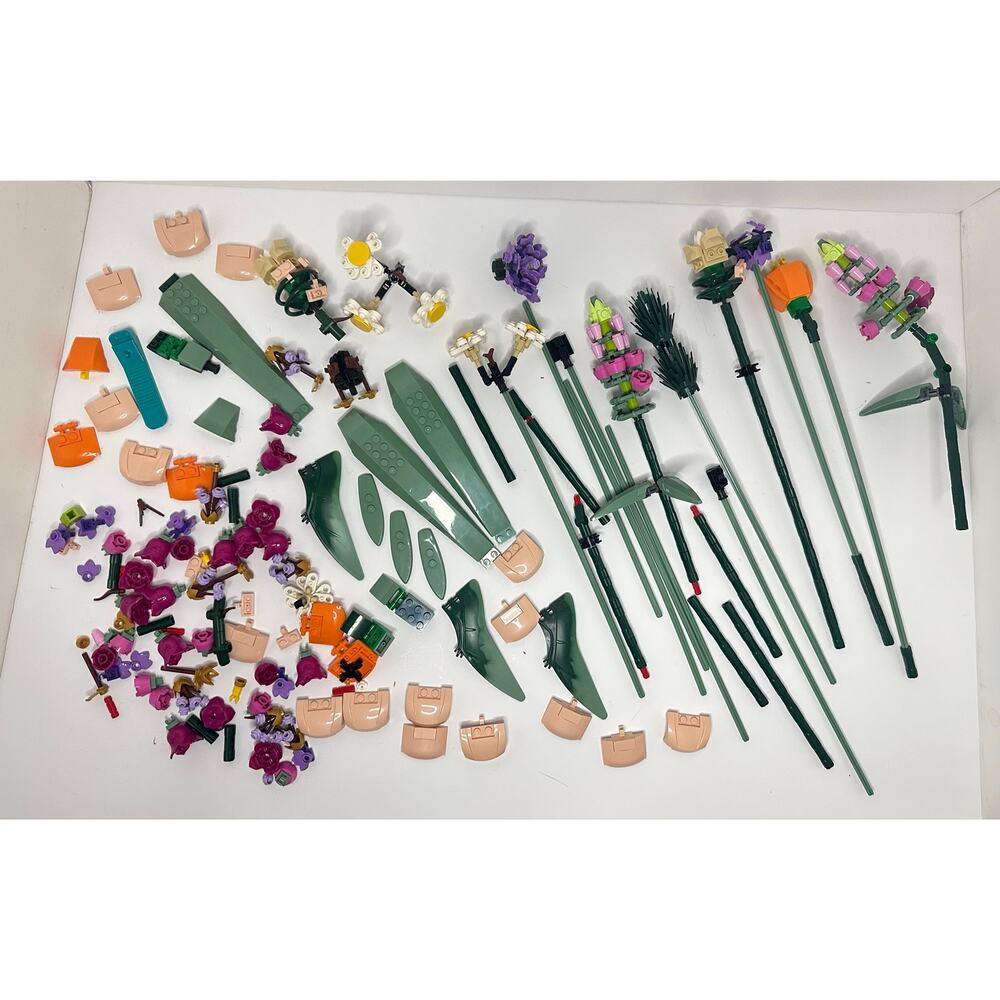 LEGO Botanicals Lot Parts Flower Wildflower Bouquet Foliage Plants Stems Bulk